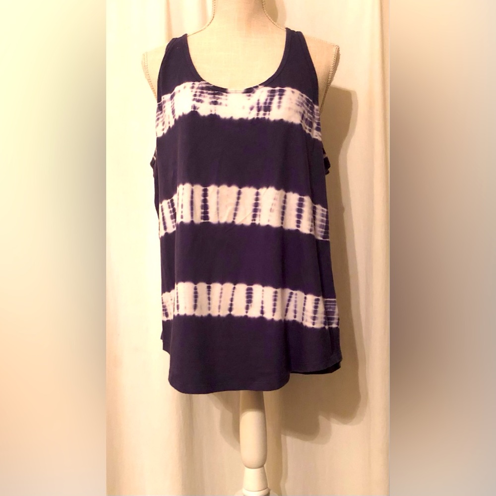 Universal Thread Women’s Navy Blue/White Tye-Dye Large Tank Top